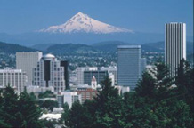 View of Portland with Mt. Hood in background